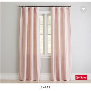 Pottery Barn Dupioni Silk Pole Pocket Drape - Rose